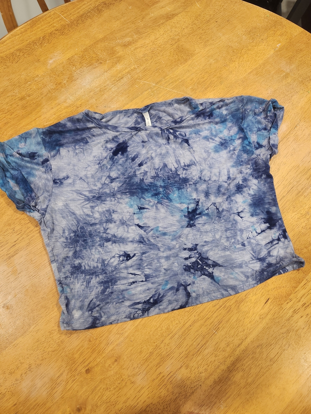 Ripe Blue Tie-Dye Crop Top Tee – Hand Dyed, Tie Dye